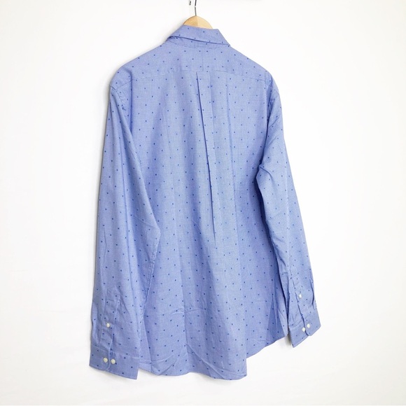 Ralph Lauren, blue print logo, stretch performance button down shirt - Picture 10 of 11